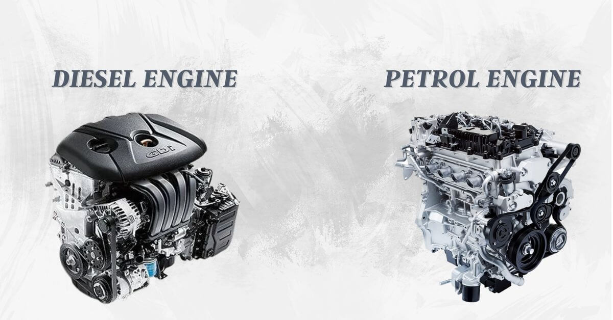 showing Petrol And Diesel Engine pictures to differentiate