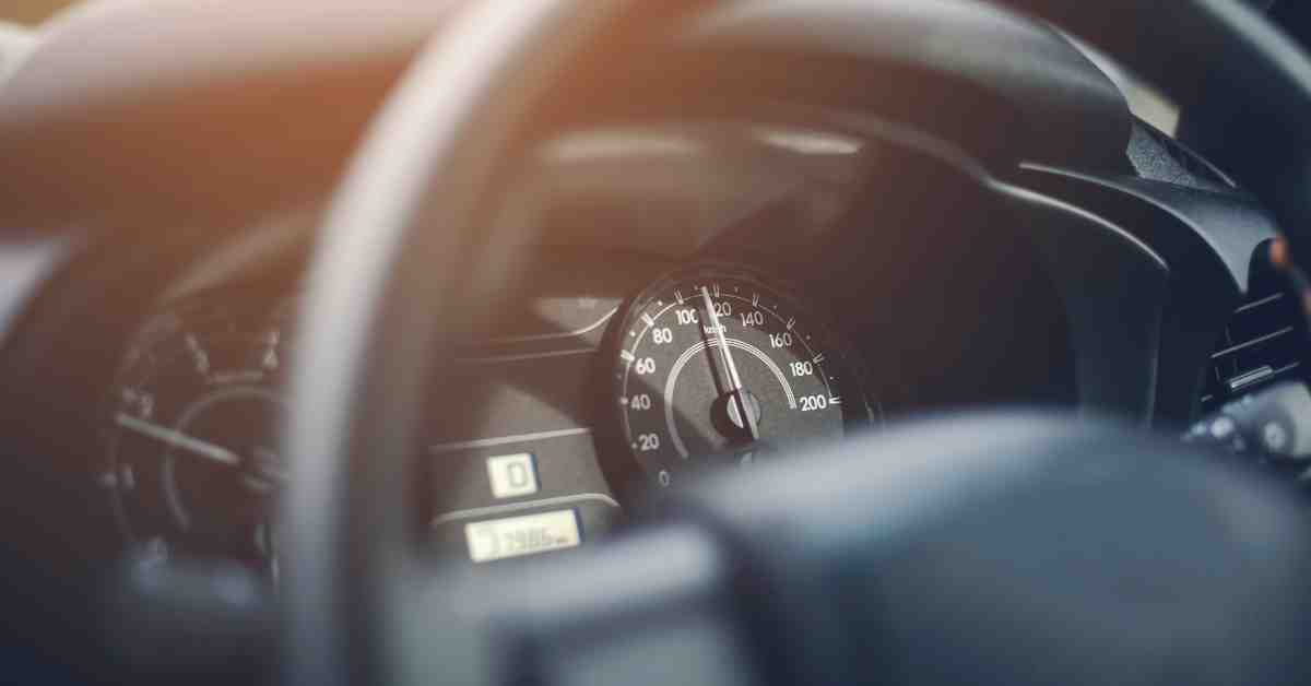 Closeup dashboard of mileage car