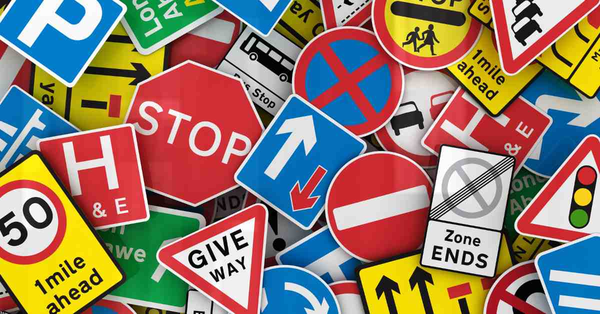 Many traffic signs