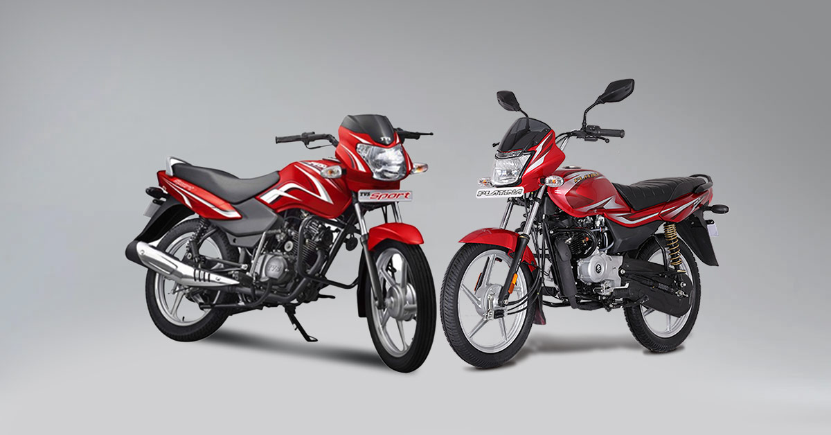 Bajaj Platina 100 and TVS Sport - Best mileage bikes in India